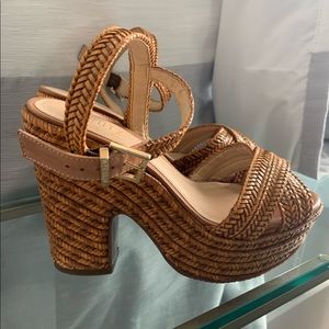 Schutz Wicker Platform Sandals